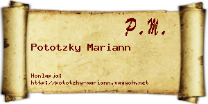 Pototzky Mariann névjegykártya