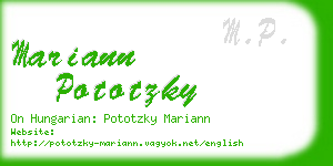 mariann pototzky business card